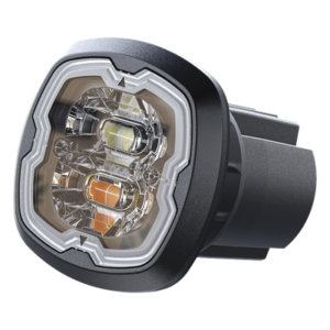 Estrobo Empotrable LED / 6 LED Doble Color / Homologado ECE R65 Clase I / IPX7 / 12-24 VCD / Sincronización hasta 20 Unidades