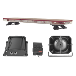 Kit de Señalización de Emergencia / Barra LED 124 Ultra Brillantes G3 / Sirena 100W / Bocina 100W 8 Ohms / 13 Patrones Programables / Control de Tráfico Ámbar