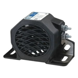 Alarma de Reversa Vehicular / 87 dBA / 12-80 VDC / Ajuste Automático de Sonido / Rango de Temperatura -40°F a +185°F (-40°C a +85°C)