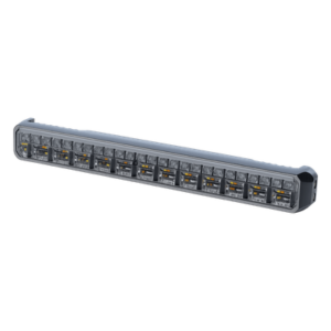 Luz Auxiliar LED / 45 LEDs Tricolor Rojo/Azul/Blanco / 12-24 VDC / Lente Transparente / SAE / 11.42" / Halo Rojo Multifuncional