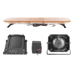 Kit de Señalización de Emergencia / Barra LED 108 LEDs / 13 Patrones de Destello / Sirena 100 W / Bocina 100 W / Controlador Integrado