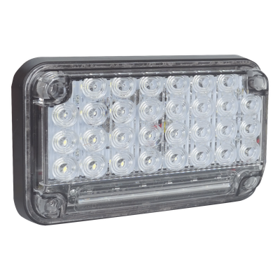 Luz de Advertencia LED / 66 LEDs / 7x4" / 12 VCC / 10 Patrones de Destello / Montaje Permanente / Color Claro