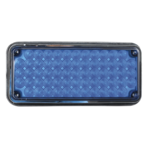 Luz de Advertencia LED / 66 LED / 7x3" / 12 VCC / 10 Patrones de Destello / Montaje Permanente / Color Azul