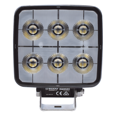 Luz de Trabajo LED / 2800 Lúmenes / 12-24 VCD / IP67 e IP69K / 6 LED 24x1W / Compacta 5.1" x 4.2" x 1.9"