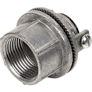 Conector Meyers de Zinc de 1" con Tornillo de Puesta a Tierra.