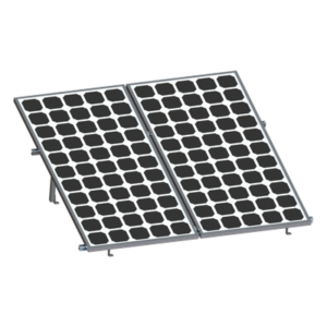 Soporte para Paneles Solares / 2 Módulos / Riel 2.7 m (8.9 ft) / Aluminio Anodizado / Inclinación 20-45° / Viento 136 km/h
