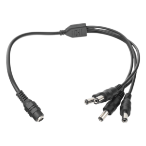 Cable Divisor de Energía DC / Jack Hembra 3.5 mm a 4 Macho / 22AWG / 1-24 VCC / 5A a 12VCC / 19 cm