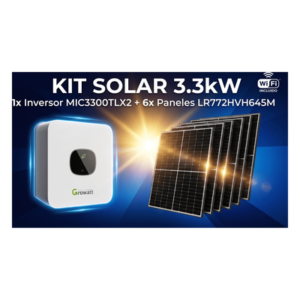 Kit Solar Interconexión / 3.3 kW / 220 Vca / 6 Módulos 645 W / Wi-Fi / Montaje Incluido