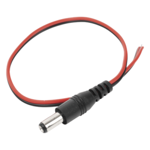 Cable Pigtail DC / Conector Macho 5.5 x 2.1 mm / Calibre 22AWG / 28.5 cm / Polarizado / 12 VCC
