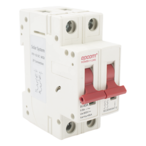 Interruptor Termomagnético 2P / 40 A / 800 V CC / Curva C / 6 kA / Riel DIN