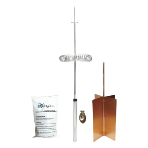 Kit de Protección Contra Rayos / Ángulo de Protección 72° / Mástil 1.2 m (3.9 ft) / Electrodo Rehilete / Mejorador de Suelo 11 kg / Instalación en Poste o Torre