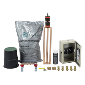 Kit de Puesta a Tierra / Electrodo Magnetoactivo 50 x 11.5 cm / Capacidad 45 A / Resistencia < 2 Ω / NEMA 4 / Sin Mantenimiento 20 Años