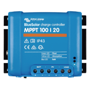 Controlador de Carga Solar MPPT / 20 A / 12/24/48 Vcc Automático / Eficiencia 98% / Rango -30°C a 60°C (-22°F a 140°F) / VE.Direct