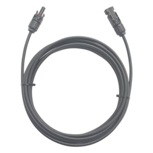 Cable Fotovoltaico / 1 m (3.28 ft) / 10 AWG (6 mm²) / Negro / Terminales MC4 Macho y Hembra / -40°C a 90°C / 1000/2000 V