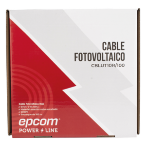 Cable Fotovoltaico / 6 mm² (10 AWG) / 1000/2000 V / Rango -40°C a 120°C / Rollo 100 m / UL 4703 y TUV