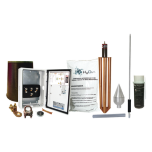 Kit Pararrayo / Protección 160 m (524.9 ft) de Diámetro / Punta Acero Inoxidable / Mástil 1.2 m (3.9 ft) / Sistema de Disipación con Mejorador de Suelo 11 kg / Magnetoactivo