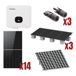 Kit Solar de Interconexión a Red / 8 kW / 220 Vca / Inversor Monofásico / 14 Módulos Fotovoltaicos 645 W / Montaje para 6 Módulos