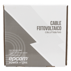 Cable Fotovoltaico / 6 mm² (10 AWG) / 2000V / Rango Térmico -40°C a 120°C / Resistencia UV y Ozono / Rollo 100 m (328.1 ft) / UL 4703 y TUV