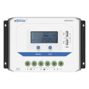 Controlador de Carga Solar PWM / 60A / Auto 12/24/36/48V / Pantalla LCD / USB Dual 5V 2.4A / Tierra Positivo Común