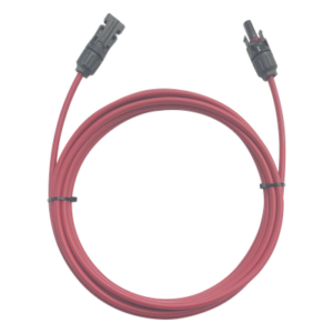 Cable Fotovoltaico / 1 m (3.28 ft) / 6 mm² (10 AWG) / Rojo / MC4 Macho-Hembra / -40°C a 90°C / 1000/2000 V