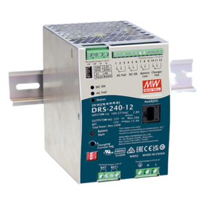 Fuente de Poder Industrial / 240W / Salida 12Vcc 20A / Cargador de Baterías / Enfriamiento por Convección / Riel DIN