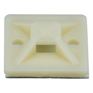 Montaje Adhesivo para Bridas / 25 x 25 mm (0.98 x 0.98 in) / Nylon 6.6 V-2 / 4 Vías / Interior y Exterior / Paquete 100 pz