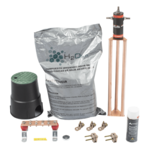 Kit de Puesta a Tierra / 30 A / Resistencia < 2 Ω / Electrodo Magnetoactivo / Compuesto Higroscópico
