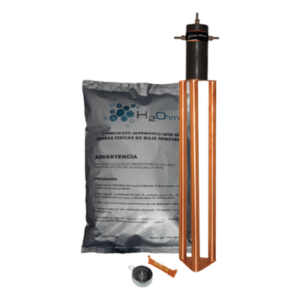 Electrodo de Puesta a Tierra / 30 A / Resistencia < 2 Ω / Filtro LCR / Compuesto H2Ohm / Brújula y Nivel Integrados