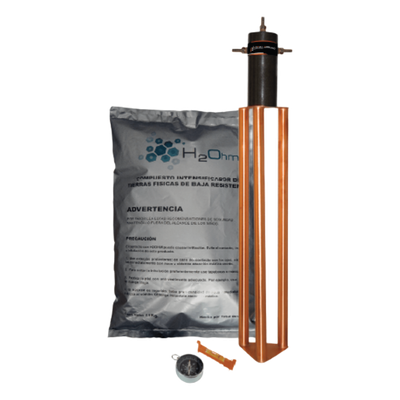 Electrodo de Puesta a Tierra / 30 A / Resistencia < 2 Ω / Filtro LCR / Compuesto H2Ohm / Brújula y Nivel Integrados