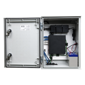 Kit de Gabinete de Poliéster IP65 / Switch PoE Mixto 24V/48V / Batería 12V 7Ah / 300x400x200 mm (11.8x15.7x7.9 in)