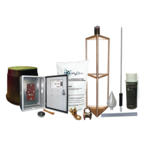 Sistema de Protección Contra Tormentas Eléctricas / 300 m (984.3 ft) de Diámetro / Punta de Aluminio de Alta Conductividad / Electrodo 1000 A / Kit con Accesorios de Instalación