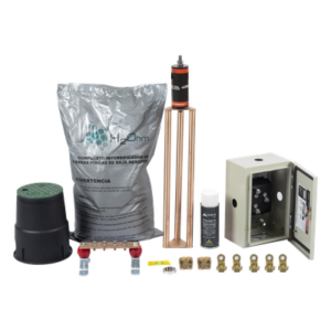 Kit de Puesta a Tierra / Electrodo Magnetoactivo / Capacidad 400 A / Resistencia < 2 Ω / Compuesto H2OHM Orgánico Certificado