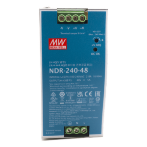 Fuente de Poder Industrial / 240 Watts / 48 VCD / 5 Amp / Montaje Riel DIN / 88.5% Eficiencia / 2.48 x 4.47 x 4.93 pulgadas