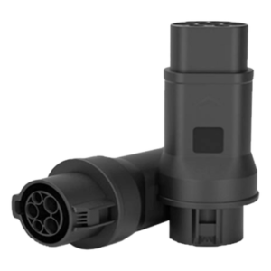 Adaptador EV / Entrada Tipo 1 (SAE J1772) / Salida Tipo 2 (IEC 62196-2) / 7 kW / 32 A / 220 V AC / Monofásico / Compacto y Portátil