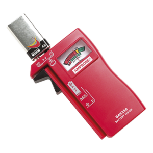 Probador de Baterías / 9 Vcc / 1.5 Vcc / AA-AAA-C-D / Aguja Analógica / Indicador por Color