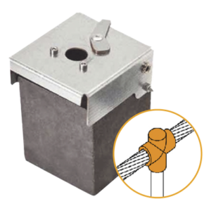 Molde de Grafito para Soldadura Exotérmica / Unión en T Vertical / Cable 4/0 AWG Pasante / Pica 5/8 in (16 mm) Terminal / 50 Soldaduras