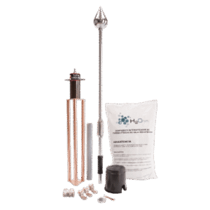 Kit Pararrayo / Avance de Cebado 60 m (196.9 ft) / Punta de Aluminio / Resistencia < 2 Ohm / 100 A / Accesorios Torre