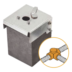 Conector Tipo T de Latón / Cable 50-70 mm² (1/0-2/0 AWG) / 164-230 pies de alcance equivalente / Alta Conductividad / Resistente a Corrosión / Unión Molecular Exotérmica