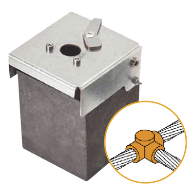 Conector Tipo T de Latón / Cable 50-70 mm² (1/0-2/0 AWG) / 164-230 pies de alcance equivalente / Alta Conductividad / Resistente a Corrosión / Unión Molecular Exotérmica