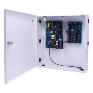 Fuente de Poder para Control de Acceso / 6A Total / 12-24 VDC Selectable / 5 Salidas Clase 2 PTC / Respaldo Batería 40 AH / Supervisión FACP / Fail-Safe y Fail-Secure
