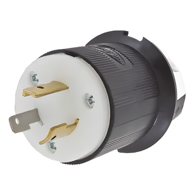 Clavija Industrial con Bloqueo de Media Vuelta / 20 A 125 V CA / 2 Polos 3 Hilos / NEMA L5-20P / Interior Seco / -40°C a 75°C