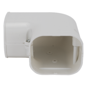 Codo plano para aire acondicionado / PVC rígido blanco / 4 canaletas de 1 m (3.28 ft) / 11 piezas / -20°C a 75°C