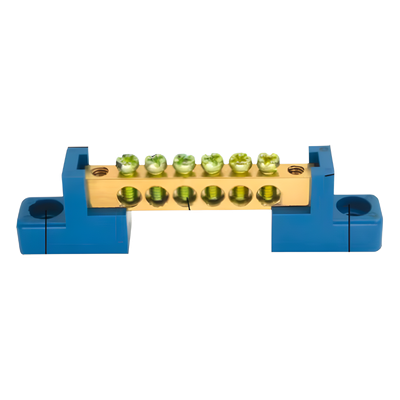Terminal de Cableado Tipo Puente / 6 Orificios / 80 A / 750 V CA / 16 mm² / PP Retardante a la Flama / Tornillos M5