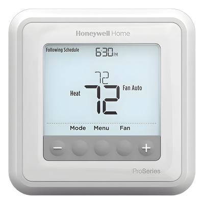 Termostato programable / 3H/2C bomba de calor o 2H/2C convencional / Programación 7 días, 5-2, 5-1-1 / Pantalla 5.44 in² / Serie T6 Pro