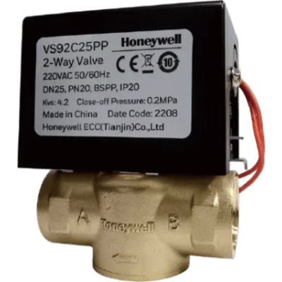 Válvula de Control Eléctrica / 2 Vías / Retorno por Resorte / DN25 / BSPT 1" / 220 V CA / Fan Coil