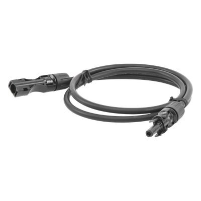 Cable Fotovoltaico / 1 m (3.28 ft) / 10 AWG / MC4 Macho-Hembra / Negro / Intemperie