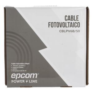 Cable Fotovoltaico / 16 mm² (6 AWG) / Cobre 106 Hilos / 2000 V DC / Rango -40°C a 120°C / Resistencia UV y Ozono / Rollo 50 m (164 ft)