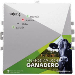 Energizador Ganadero / 10,000 Volts / 0.2 a 5.0 Joules Ajustable / 25 km Lineales / Alimentacion 90-260 Vca y 12 Vcd / Panel Solar / NEMA 2
