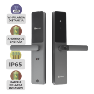 Cerradura Inteligente / Wi-Fi y Bluetooth / Huella y Tag / IP65 / -25°C a 70°C / 8 Baterías AA