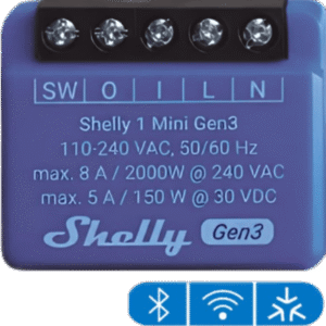 Relé Inteligente Wi-Fi / 1 Canal / Contacto Seco / 8 A / Ultra Compacto 29 x 35 x 16 mm / Compatible con Alexa y Google Assistant
